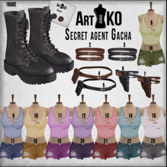 Second Life Marketplace - 12 Art@Ko - Secret agent Gacha - Purple Top